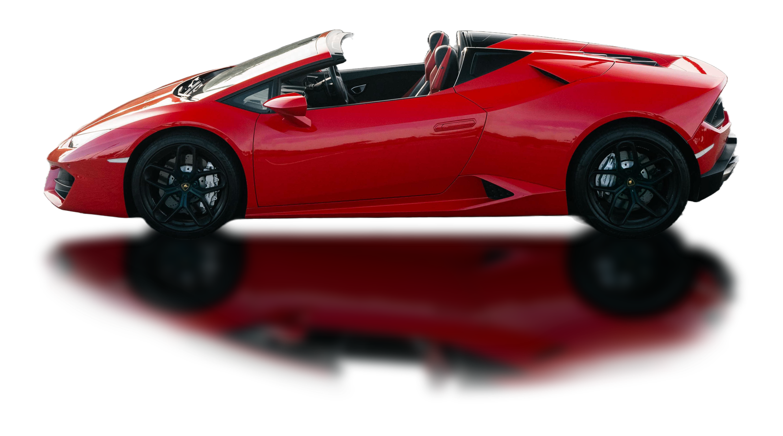 Red Lamborghini Huracán Spyder side profile